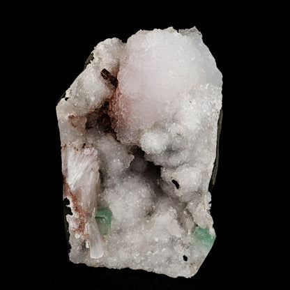 Goosecreekite with MM Quartz and green Apophyllite Self Standing Natural Mineral Specimen # B 6594