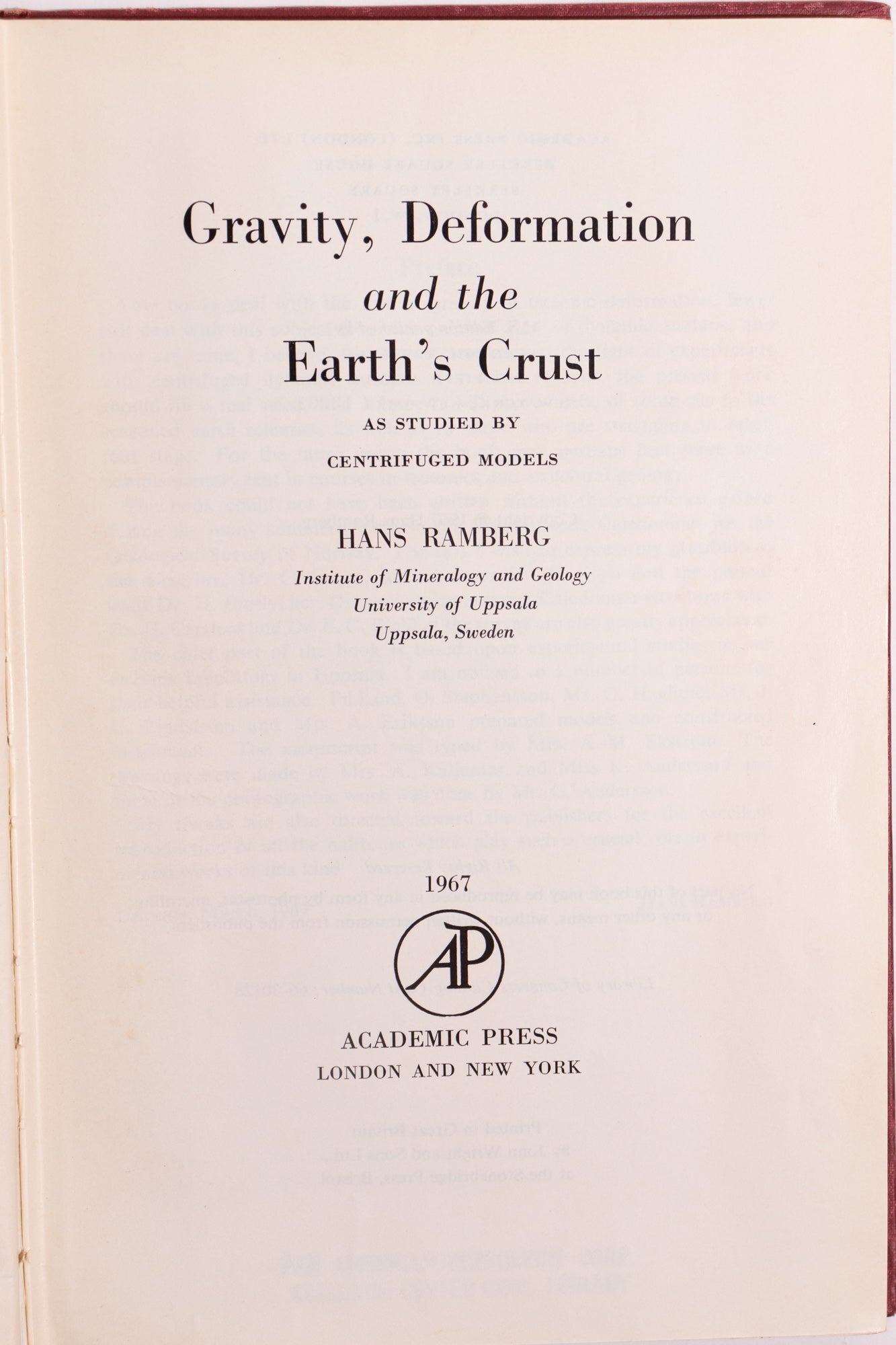 Gravity, Deformation and the Earth's Crust Books Stemcell Science Shop