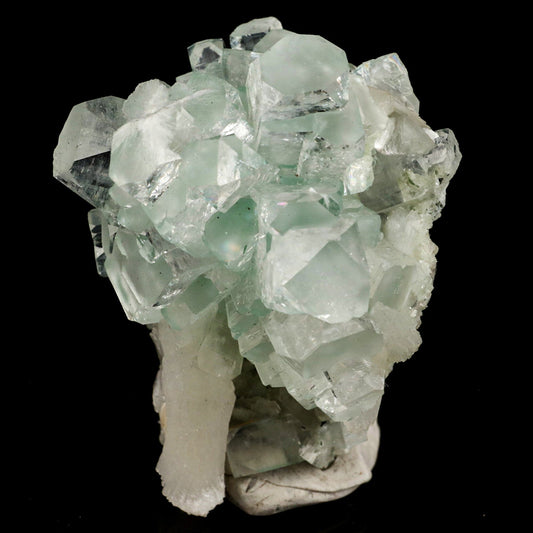Green Apophyllite Disco Ball with Stilbite Natural Mineral Specimen # B 6535