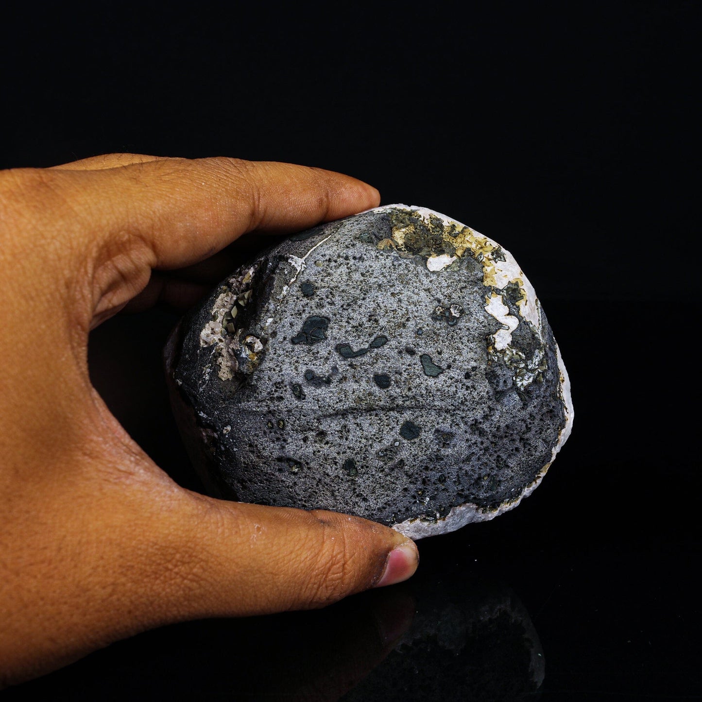 Green Apophyllite Disco Ball with Stilbite Natural Mineral Specimen # B 6819