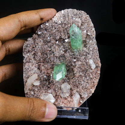 Green Apophyllite sharp terminated Natural Mineral Specimen # B 7046