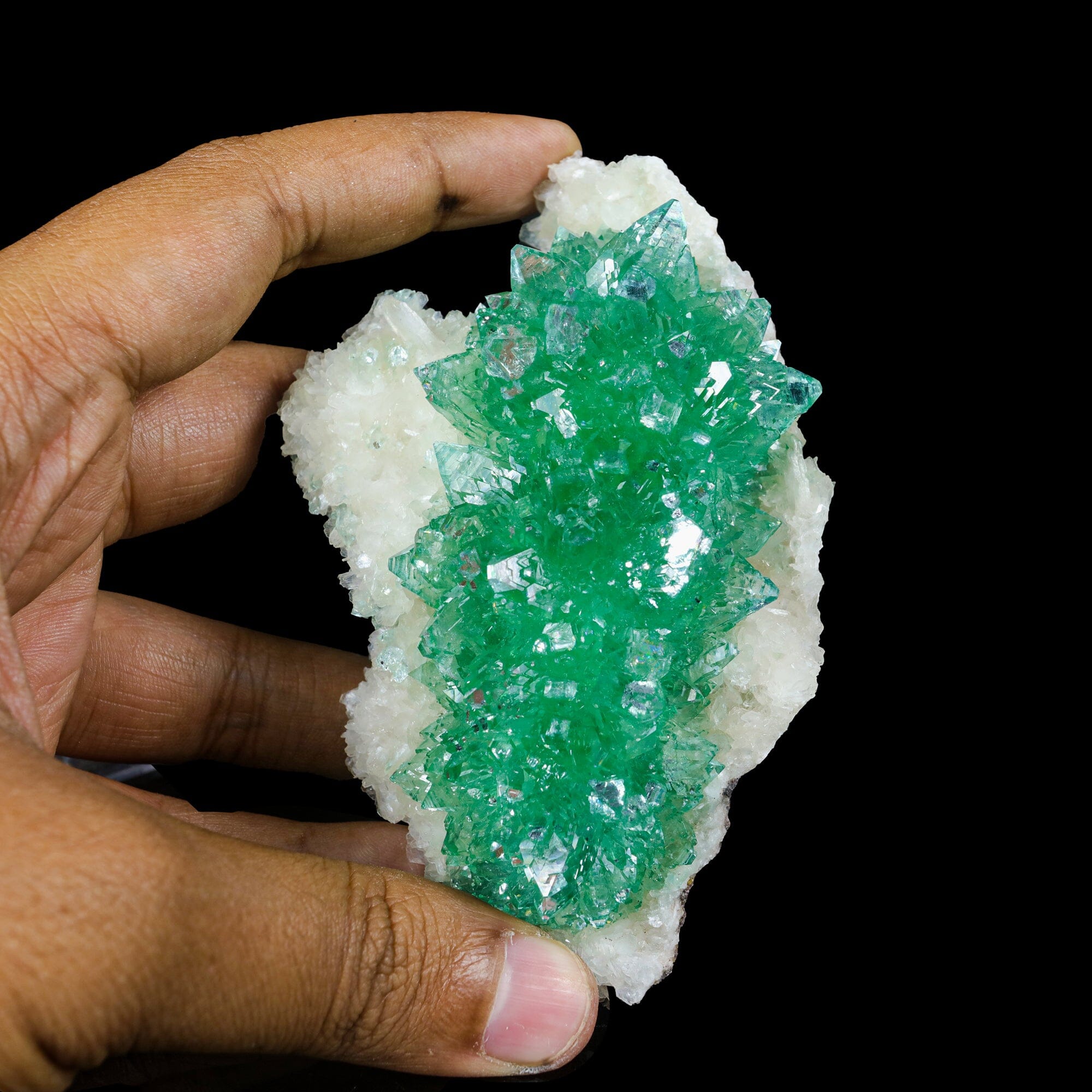Green Apophyllite sharp terminated Natural Mineral Specimen USA # B 7049