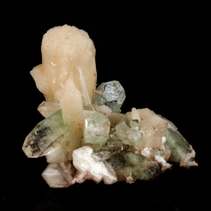 Green Apophyllite with Stilbite Natural Mineral Specimen # B 6549