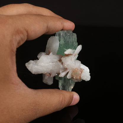 Green Apophyllite with Stilbite Natural Mineral Specimen # B 6575