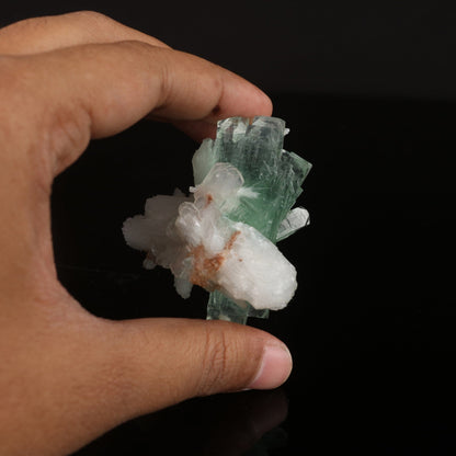 Green Apophyllite with Stilbite Natural Mineral Specimen # B 6575