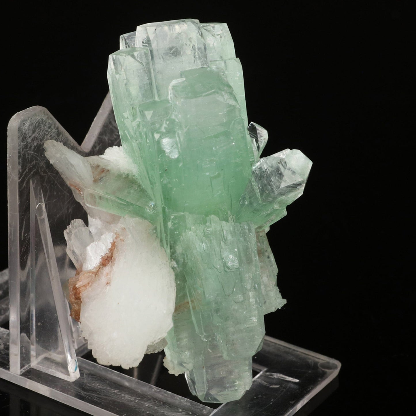 Green Apophyllite with Stilbite Natural Mineral Specimen # B 6575