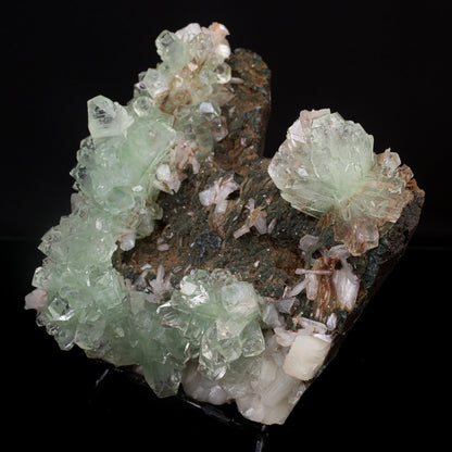 Green Apophyllite with Stilbite Natural Mineral Specimen # B 6726