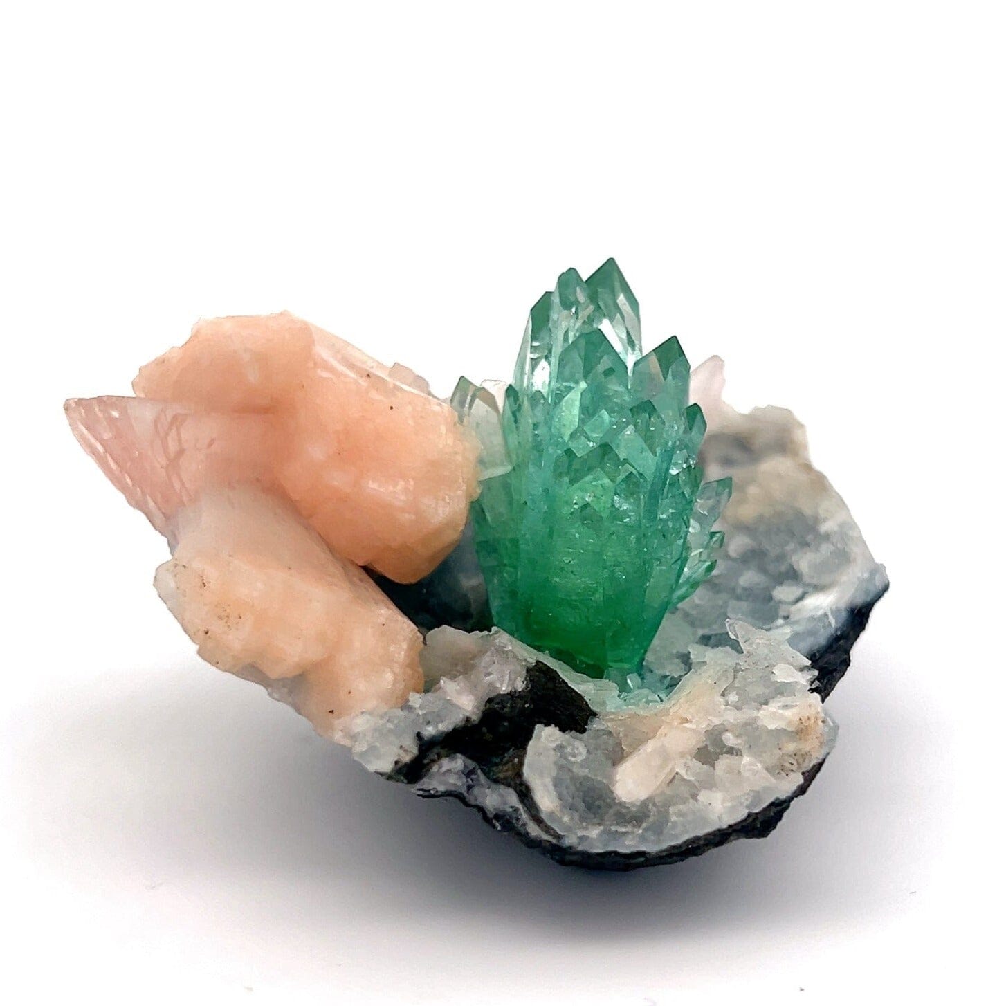Green Apophyllite with Stilbite Natural Mineral Specimen, Default Title at Stemcell Science Shop