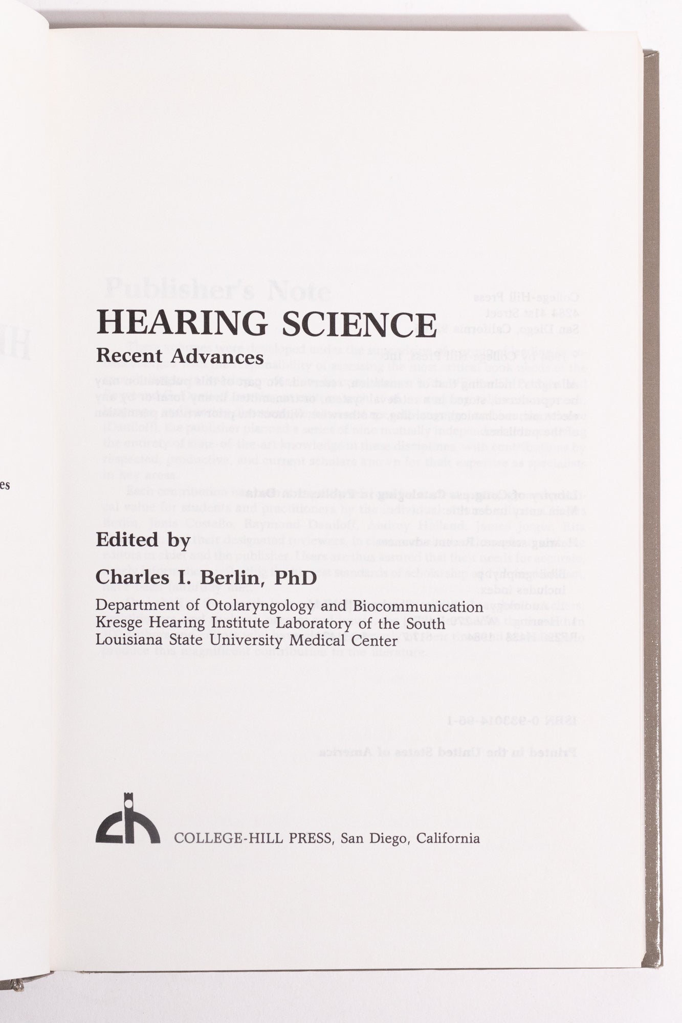 Hearing Science - Books from Stemcell Science Shop