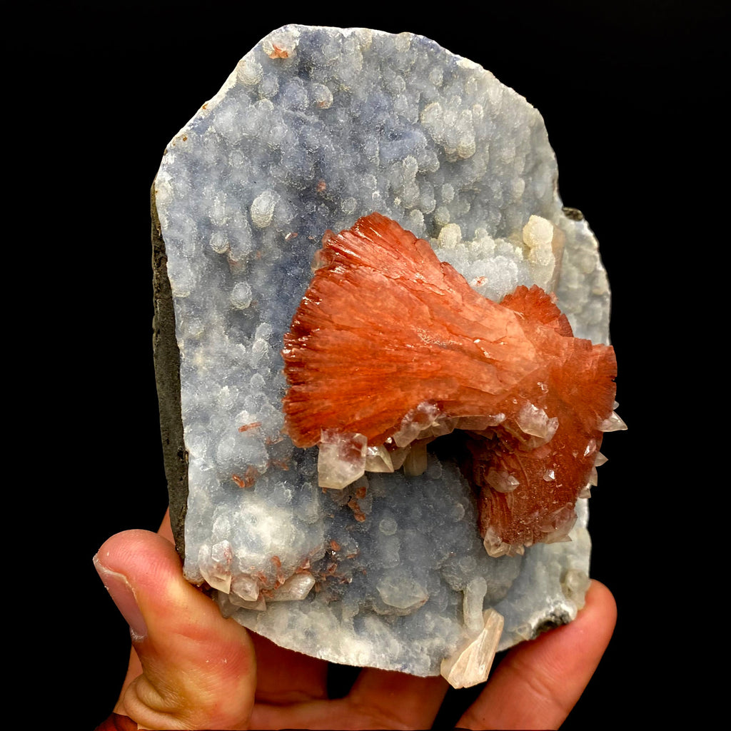 Heulandite Bow on Chalcedony Matrix Natural Mineral Specimen # DK185