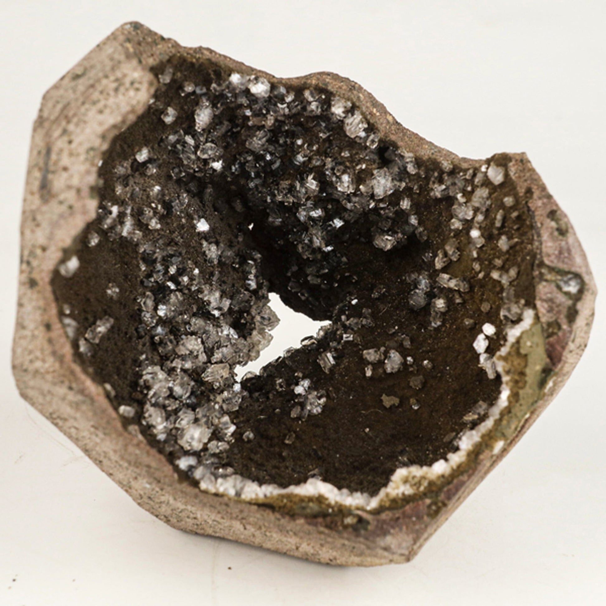 Heulandite on Chalcedony geode Natural Mineral Specimen # B 6530 ...