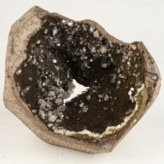 Heulandite on Chalcedony geode Natural Mineral Specimen # B 6530