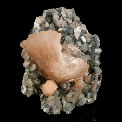 Heulandite Petals in Chalcedony geode Free Standing Natural Mineral Specimen # B 6611