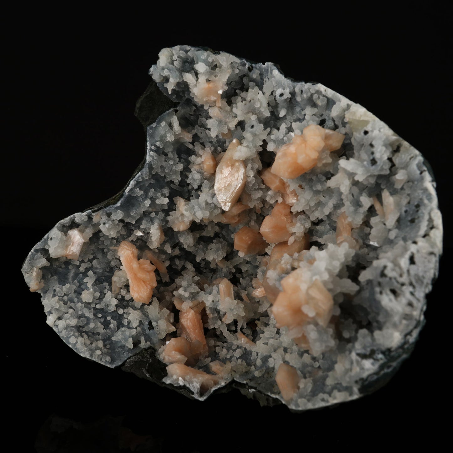 Heulandite with Stilbite on Chalcedony Self Standing Natural Mineral Specimen # B 5744