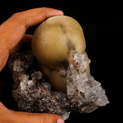 Huge Fluorite ball on Amethyst Natural Mineral Specimen # B 6556
