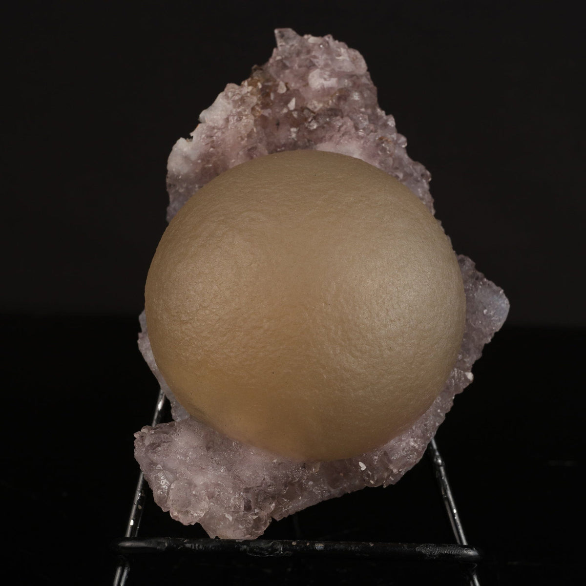 Huge Fluorite Ball on Amethyst Very Rare Natural Mineral Specimen # B 6626