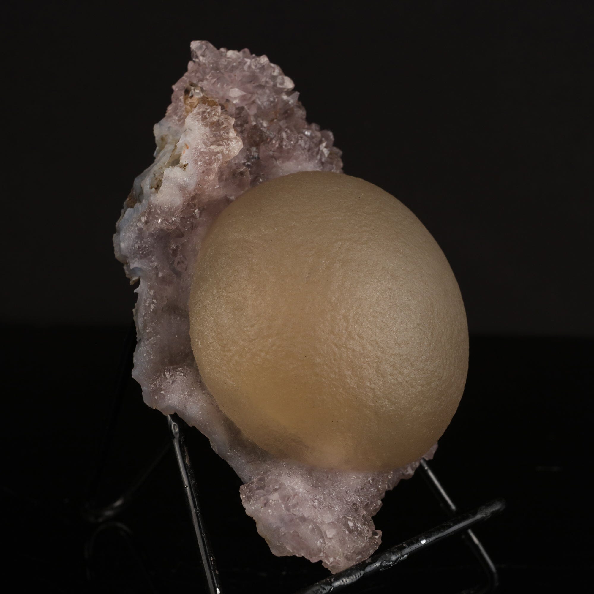 Huge Fluorite Ball on Amethyst Very Rare Natural Mineral Specimen # B 6626