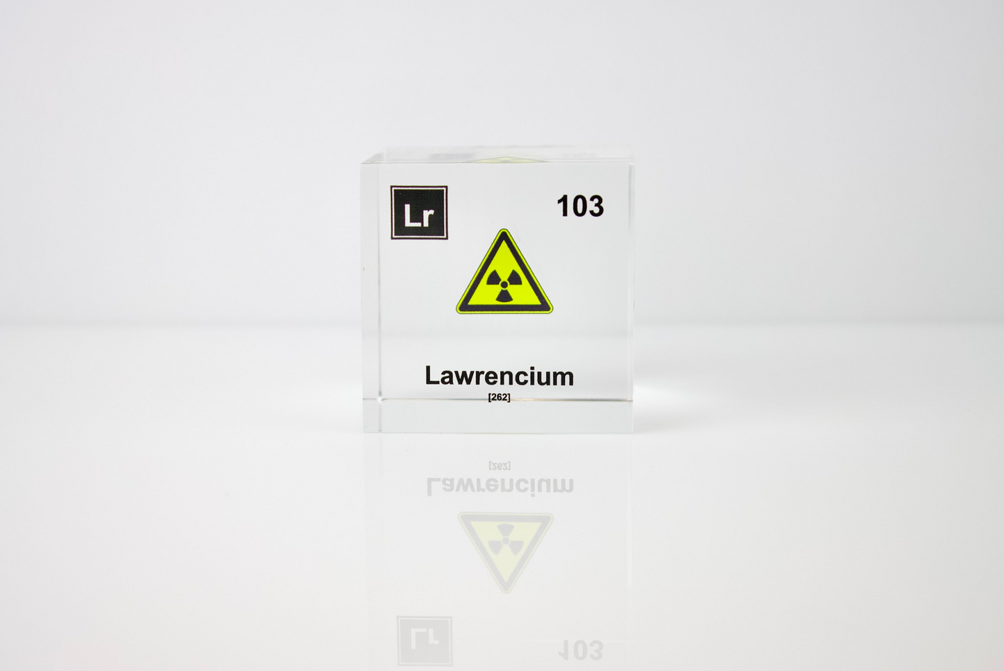 Lawrencium Element Cube - 2" Acrylic Display - Atomic Number 103