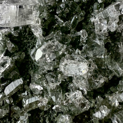 Lemurian Quartz on Sparkly Chlorite Natural Mineral Specimen