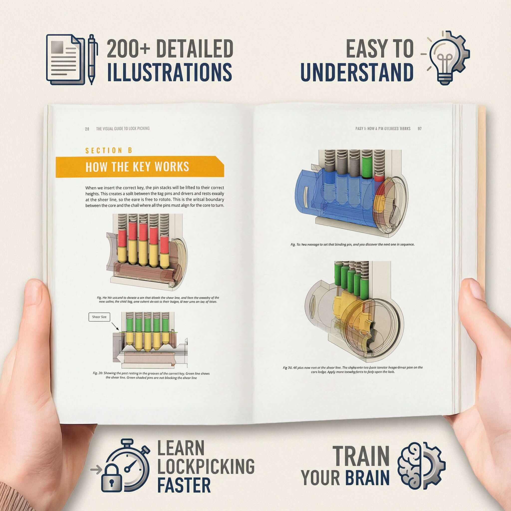 SMTR25 イヤーブック Lock Picking Book - Beginners Visual Guide, 190 Color
