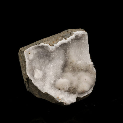 Mesolite Inside MM Quartz Geode Natural Mineral Specimen # B 5941