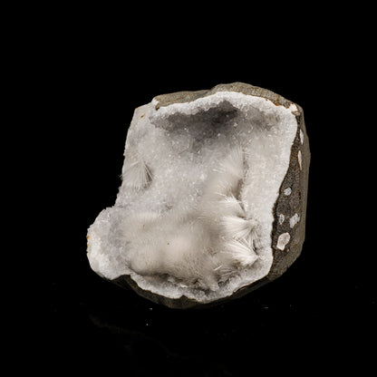 Mesolite Inside MM Quartz Geode Natural Mineral Specimen # B 5941
