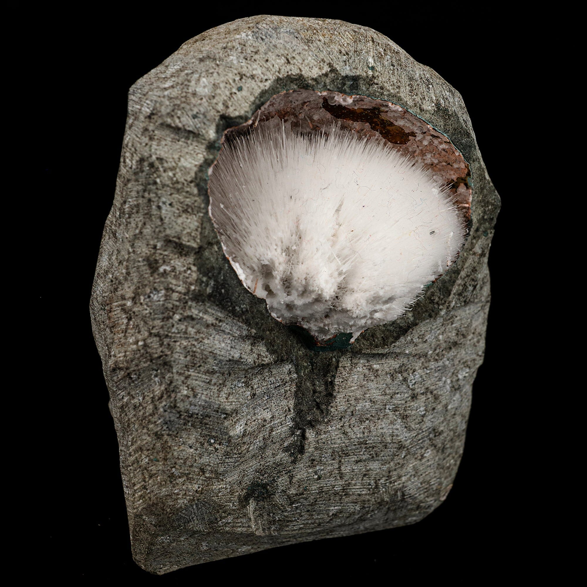 Mesolite Inside MM Quartz Geode Natural Mineral Specimen # B 6591