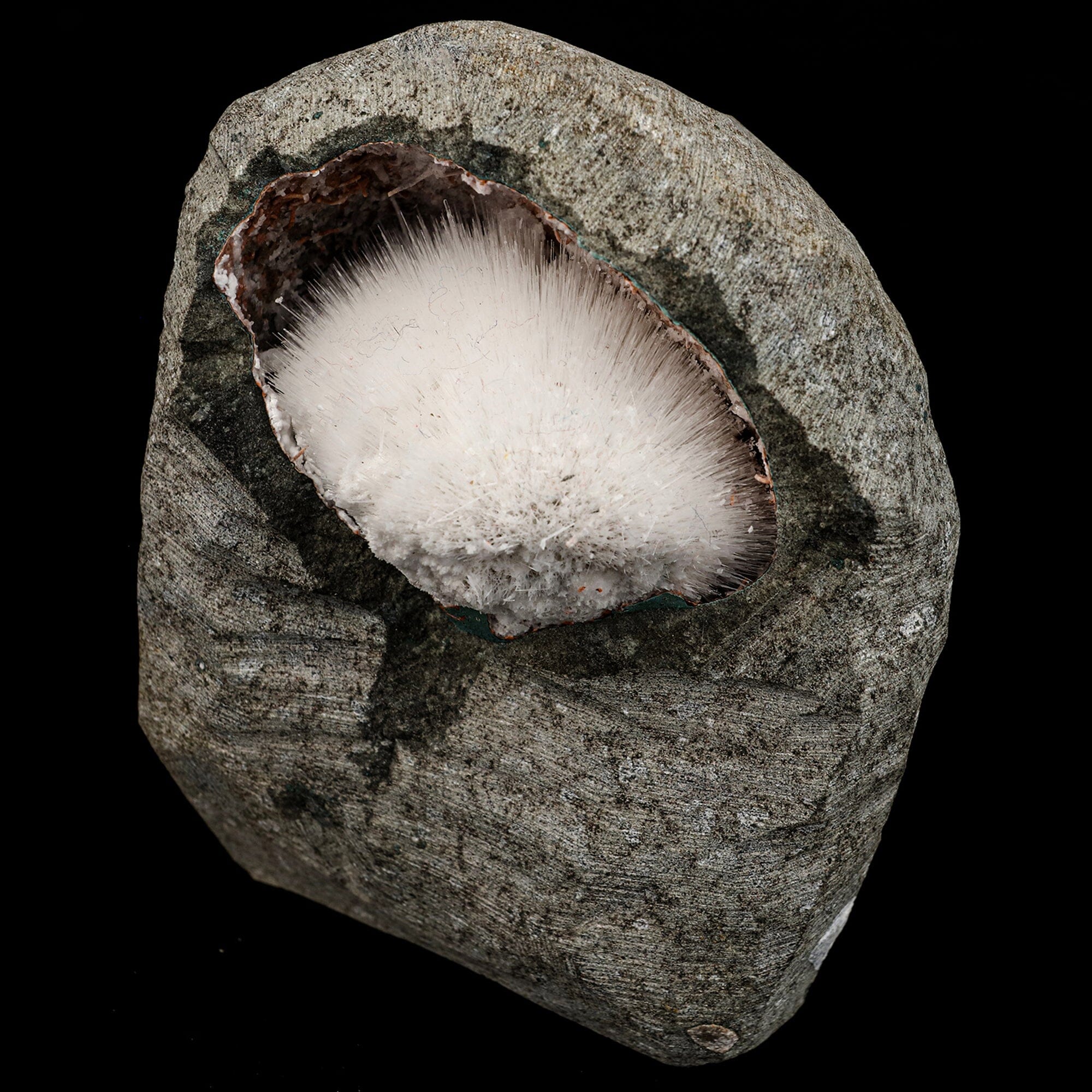 Mesolite Inside MM Quartz Geode Natural Mineral Specimen # B 6591