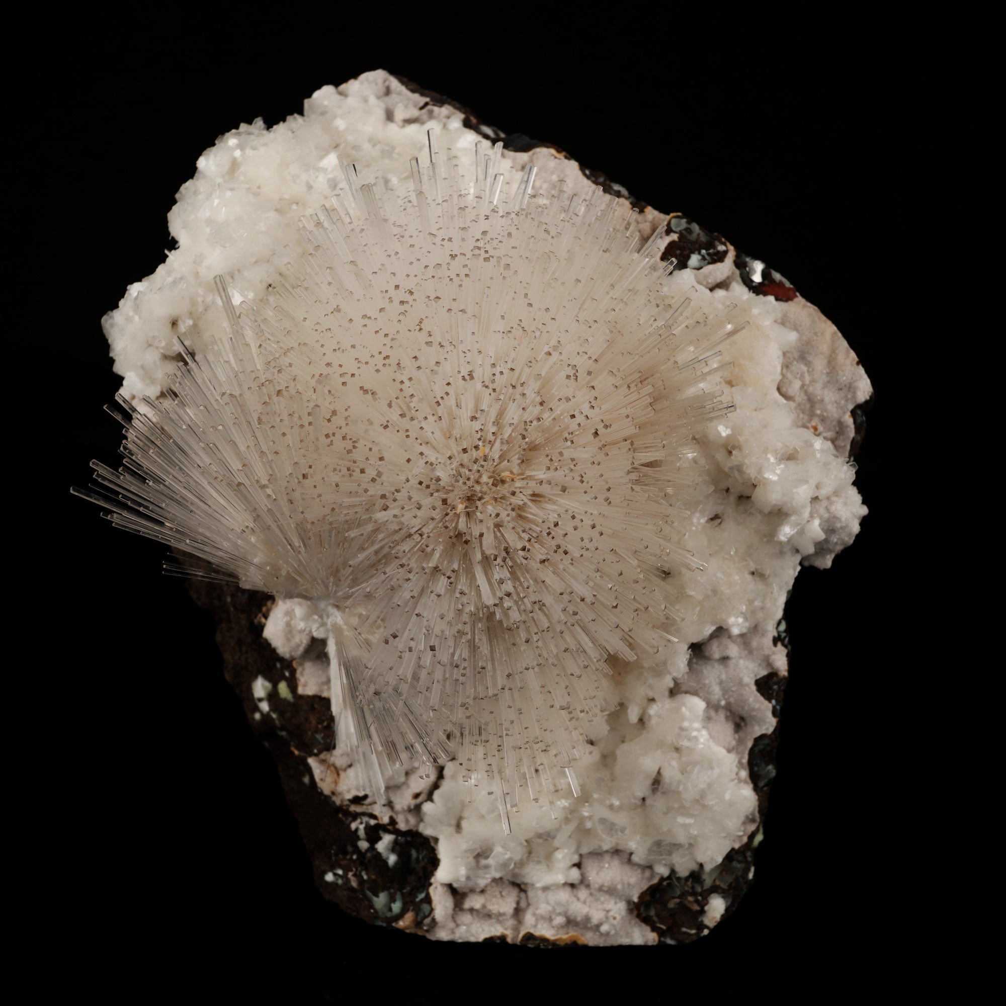 Mesolite on Heulandite Free Standing Natural Mineral Specimen # B 6051