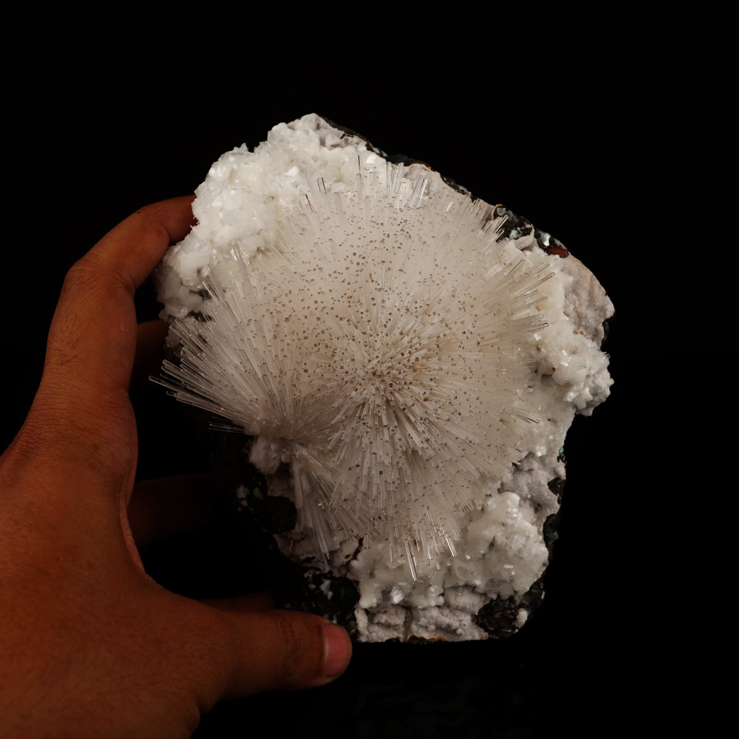 Mesolite on Heulandite Free Standing Natural Mineral Specimen # B 6051