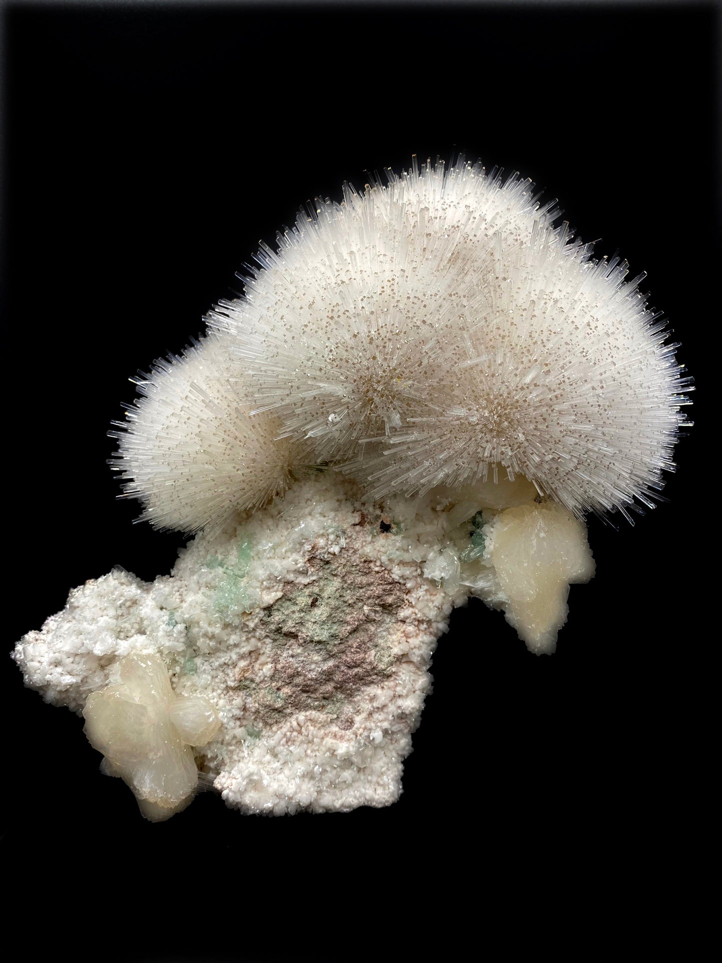 Mesolite with Stilbite on Mordenite - Natural Mineral Specimen # DK189