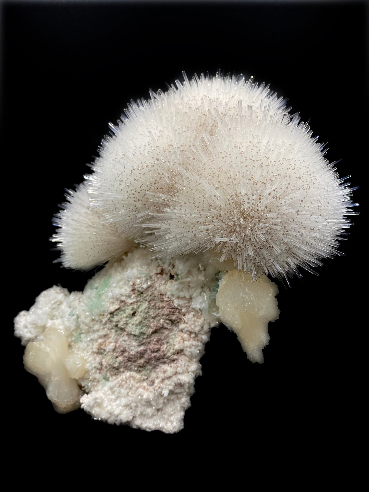 Mesolite with Stilbite on Mordenite - Natural Mineral Specimen # DK189