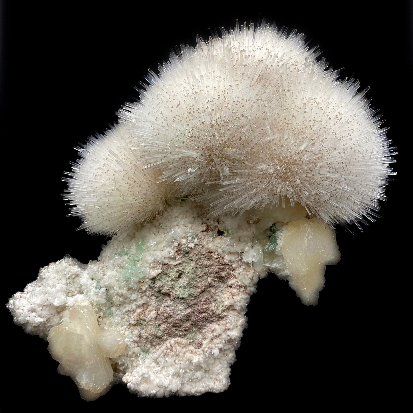 Mesolite with Stilbite on Mordenite - Natural Mineral Specimen # DK189