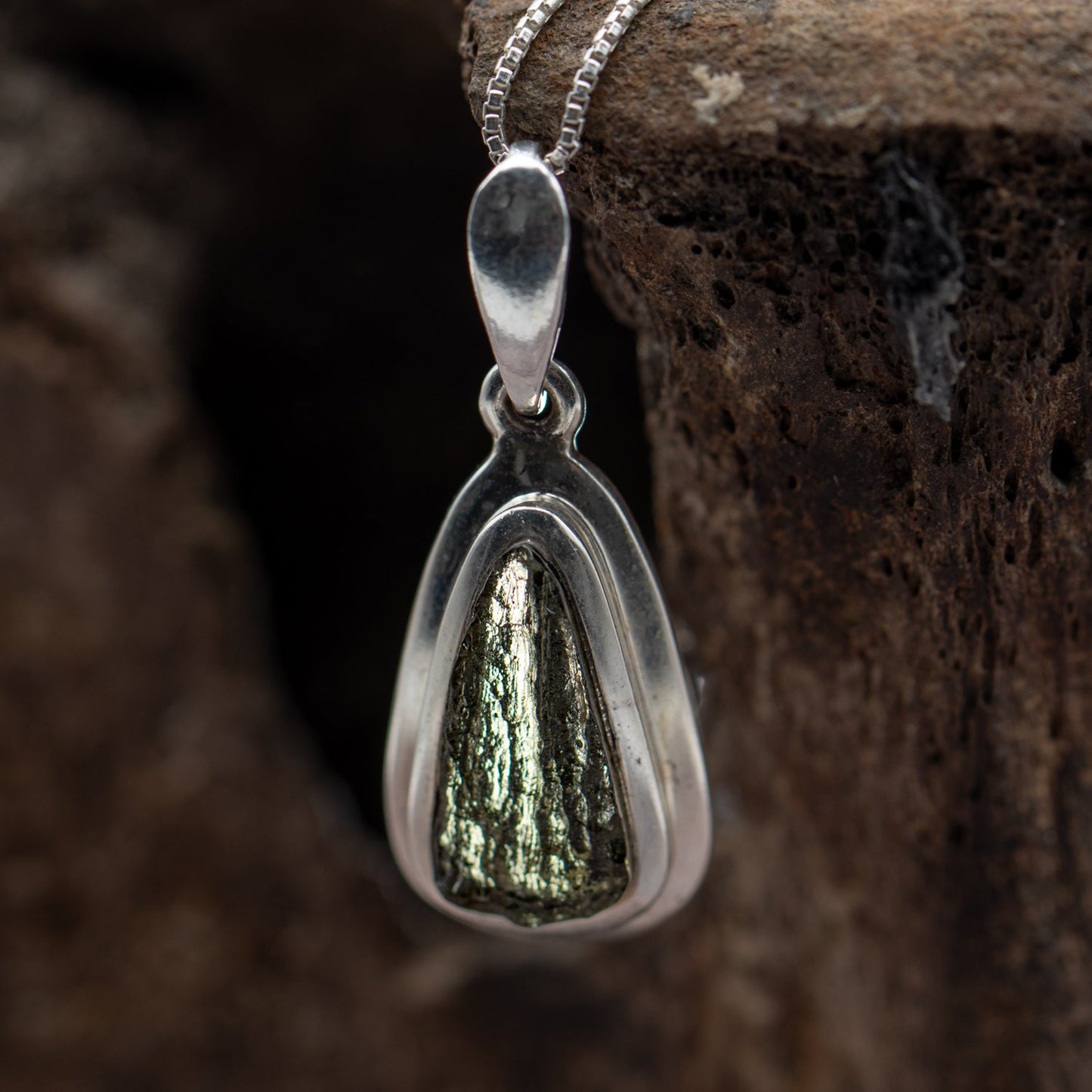 Moldavite Asteroid Impact Glass Jewelry (Bezel Style)