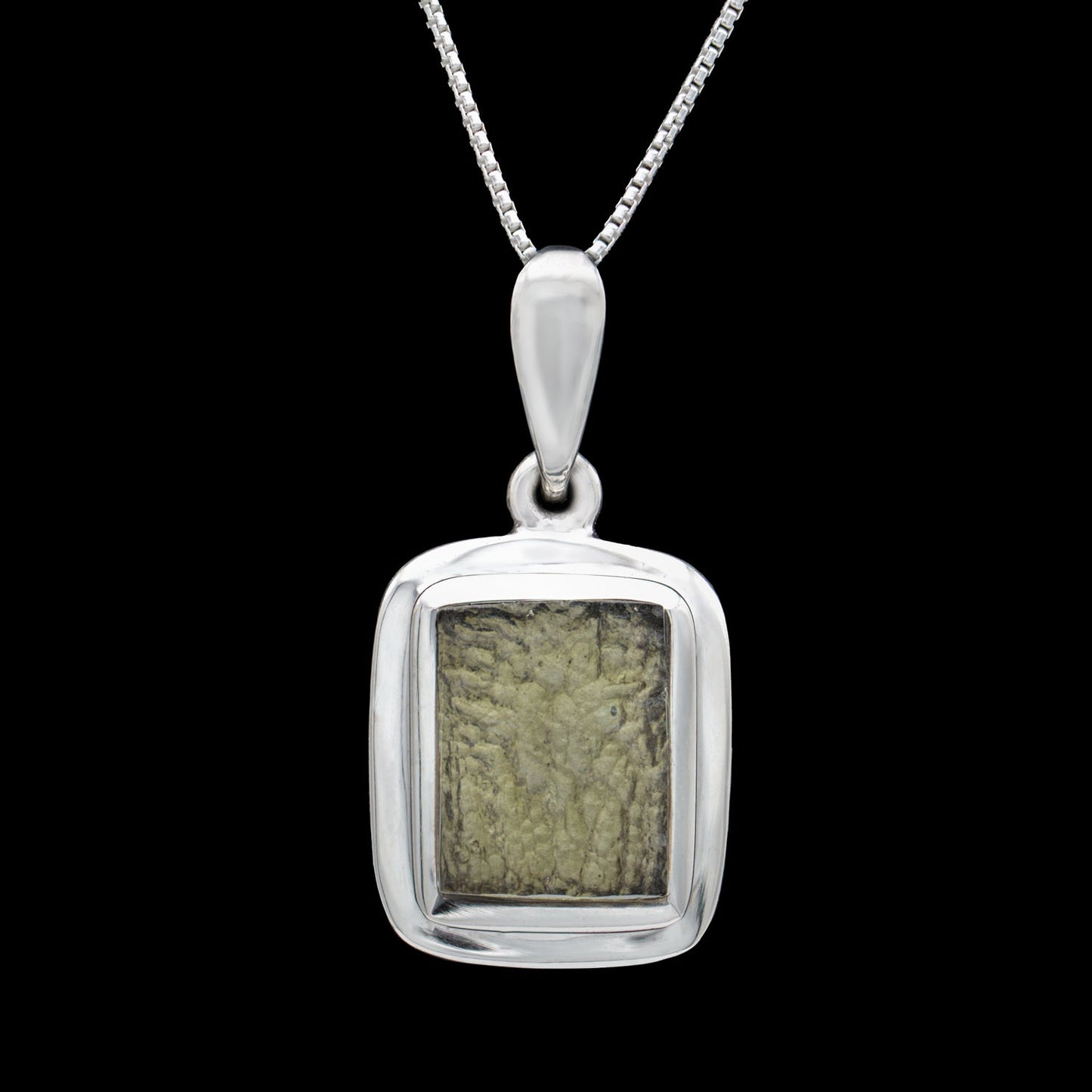 Moldavite Asteroid Impact Glass Jewelry (Bezel Style)