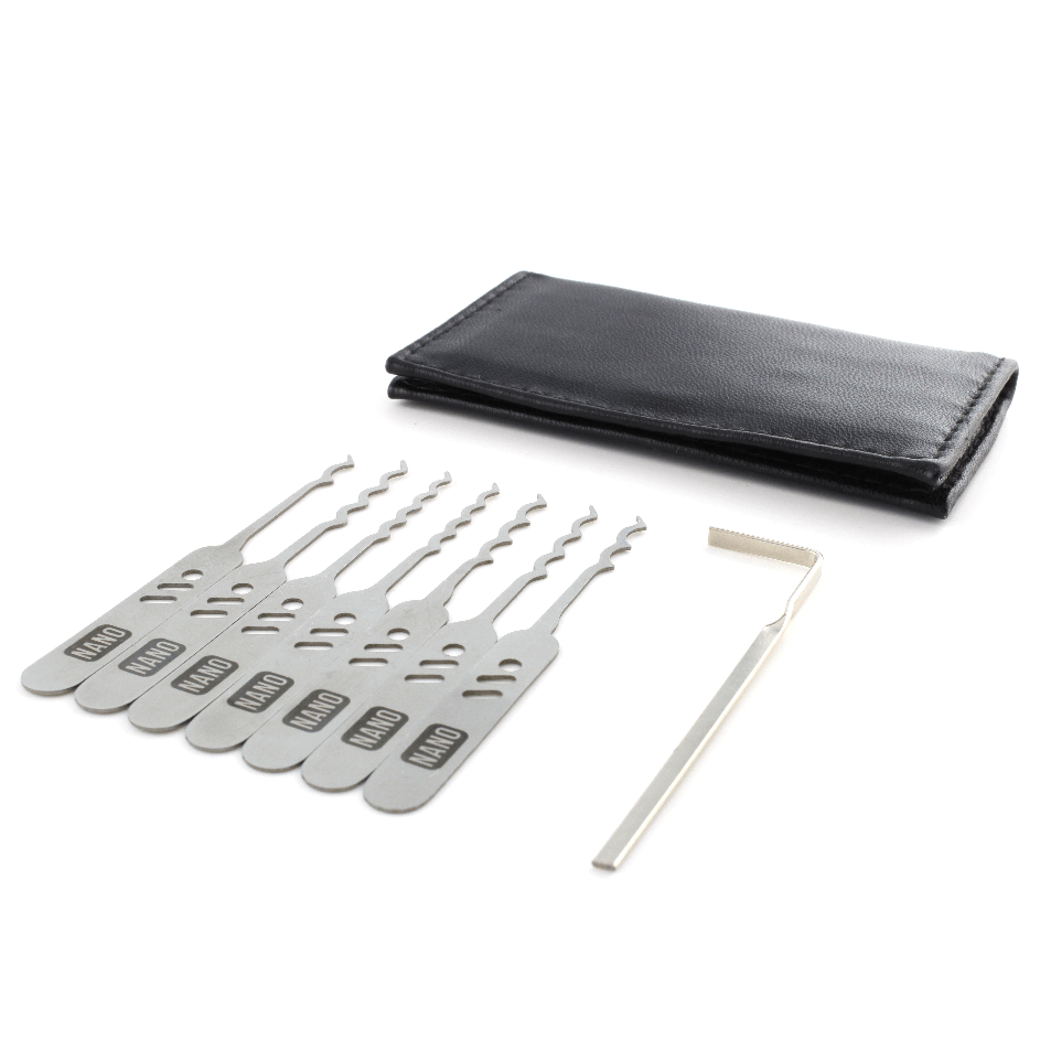 Lock Pick Rakes, the Nano, Covert EDC + Leather wallet by Dangerfield