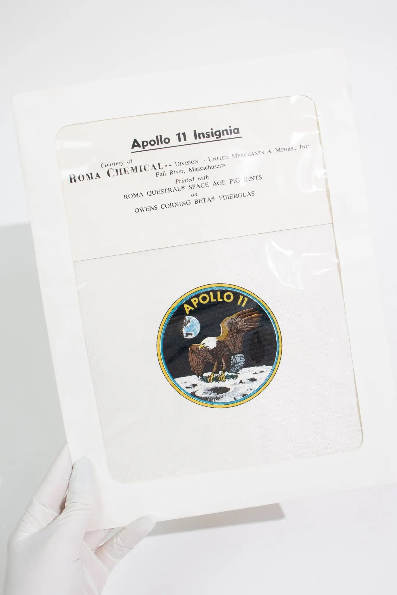 NASA Apollo 11 Beta Cloth Insignia Production Print Historic Artifacts Stemcell Science Shop