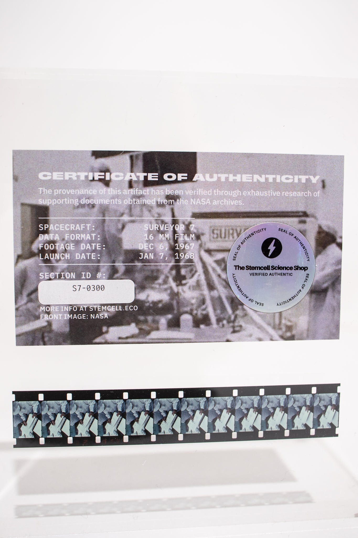 NASA Surveyor 7 Assembly Film Section Historic Artifacts Stemcell Science Shop