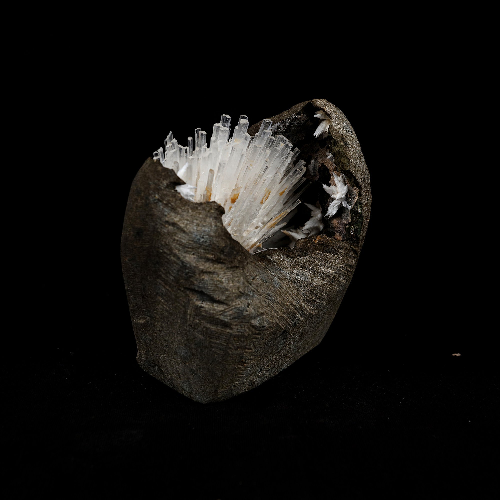 Natrolite Sprays Inside Chalcedony Geode Natural Mineral Specimen  # B 5160