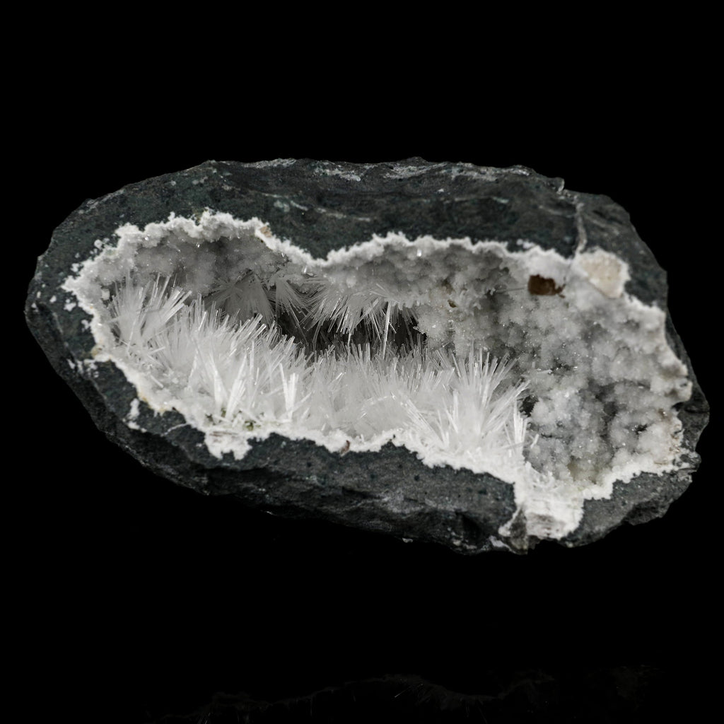 Natrolite Sprays Inside Chalcedony Geode Natural Mineral Specimen # B 5679