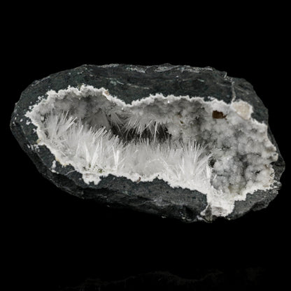 Natrolite Sprays Inside Chalcedony Geode Natural Mineral Specimen # B 5679