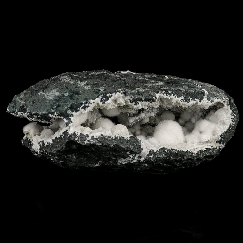 Okenite Big Puffballs Inside Chalcedony Geode Natural Mineral Specimen # B 5713