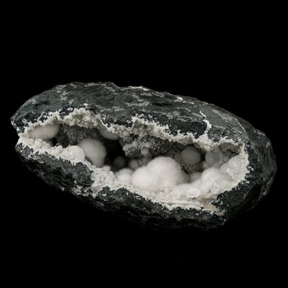 Okenite Big Puffballs Inside Chalcedony Geode Natural Mineral Specimen # B 5713