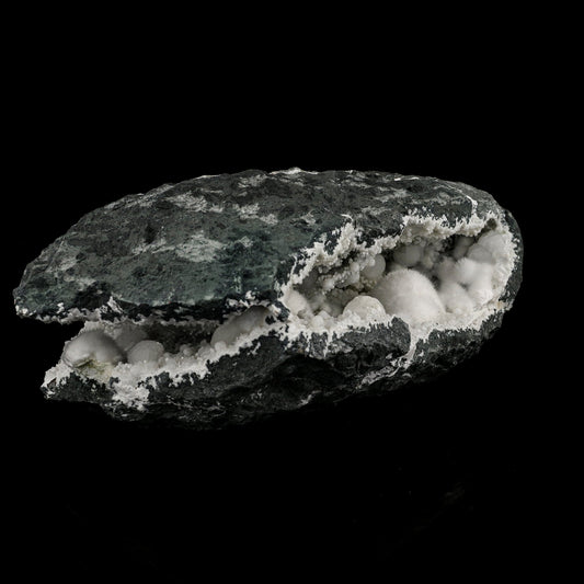 Okenite Big Puffballs Inside Chalcedony Geode Natural Mineral Specimen # B 5713
