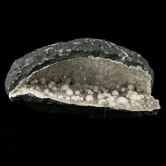 Okenite Big Puffballs Inside Chalcedony Geode Natural Mineral Specimen # B 5859
