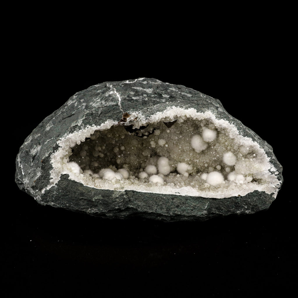 Okenite Big Puffballs Inside Chalcedony Geode Natural Mineral Specimen # B 5863