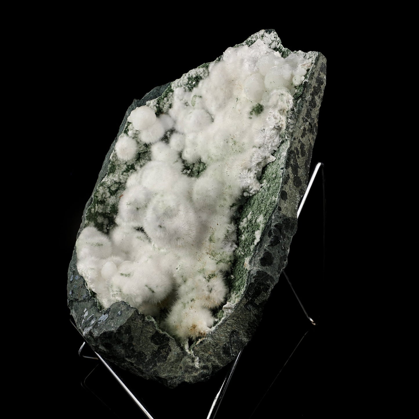 Okenite Big Puffballs Inside Chalcedony Geode Natural Mineral Specimen # B 6169