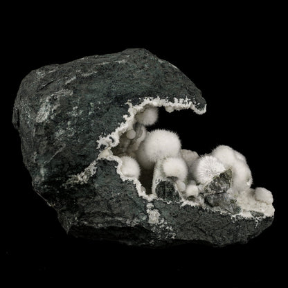 Okenite Big Puffballs Inside Geode Natural Mineral Specimen # B 6173