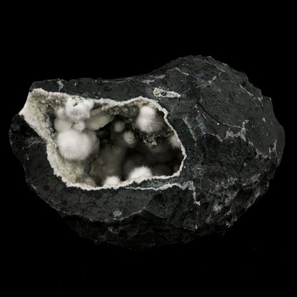 Okenite Big Puffballs Inside Chalcedony Geode Natural Mineral Specimen # B 6199