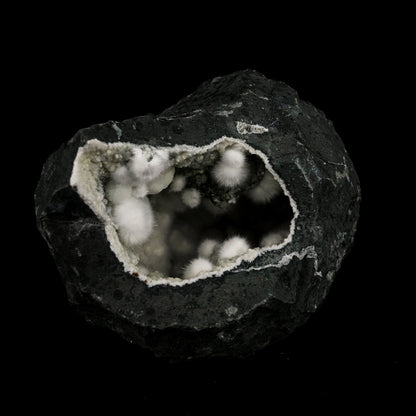 Okenite Big Puffballs Inside Chalcedony Geode Natural Mineral Specimen # B 6199